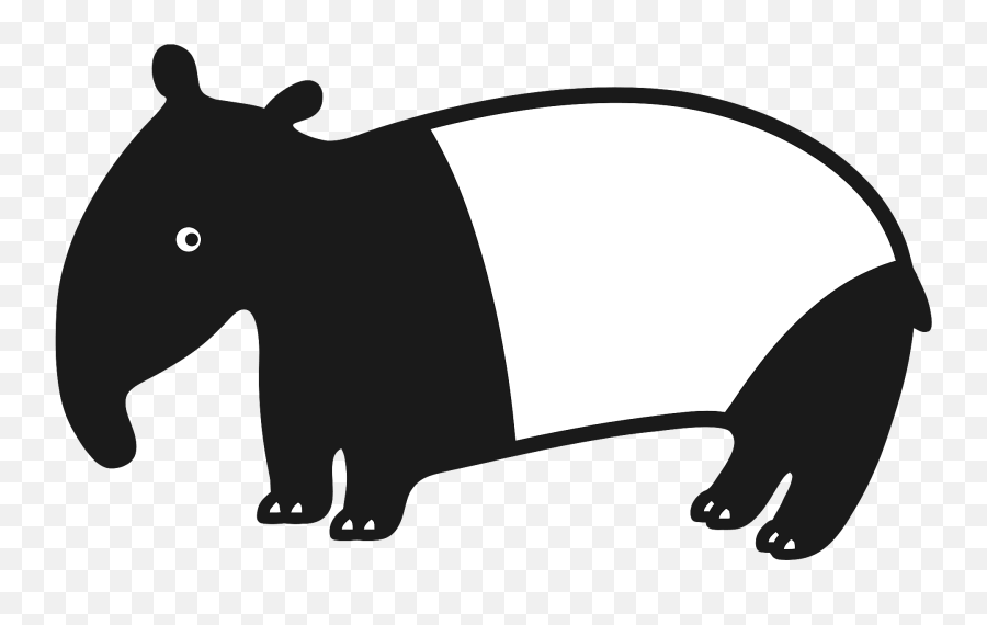 Tapir Animal - Tapir Black And White Png Emoji,Animal Clipart Black And White