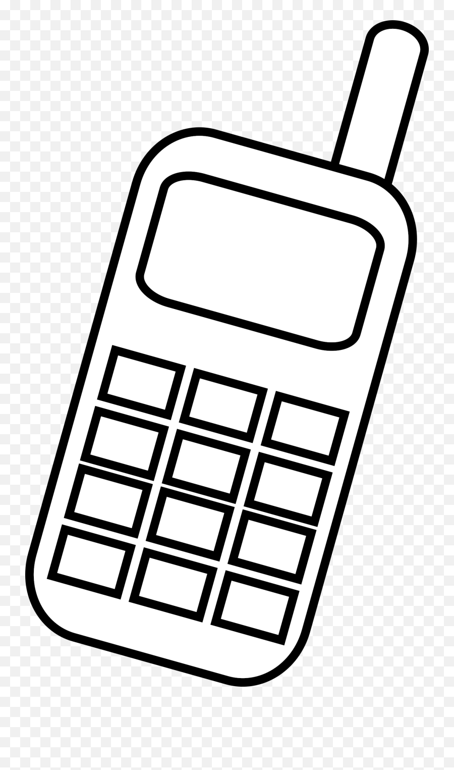 Cell Phone Mobile Phone Clip Art Black - Mobile Clip Art Black And White Emoji,Cell Phone Clipart