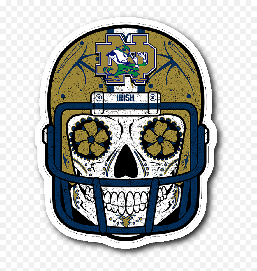 Custom Notre Dame Sugar Skull Stickers - Sticker Emoji,Sugar Skull Png