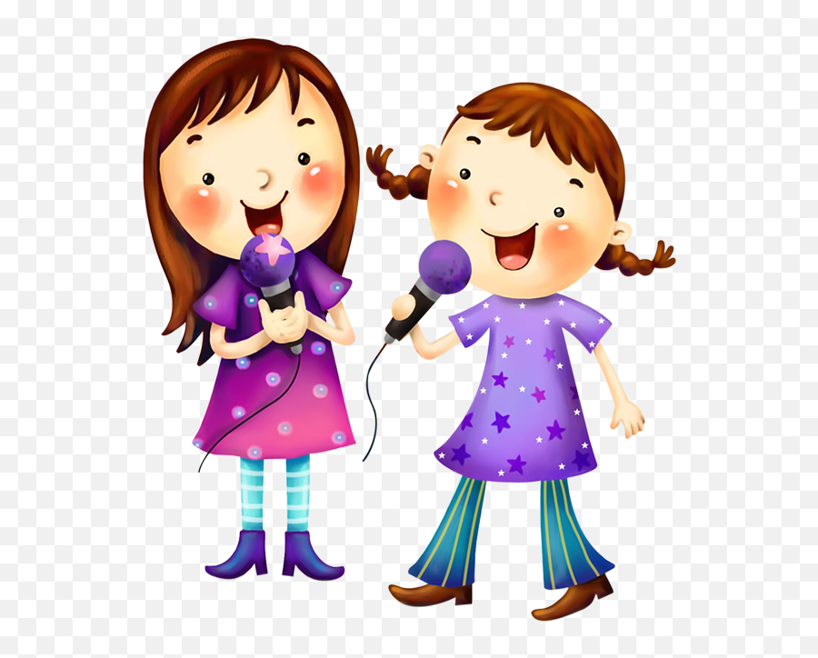 Cartoon Childrens Song Youtube Clip Art - Singing Child Png Kids Singing Clip Art Emoji,Singing Clipart