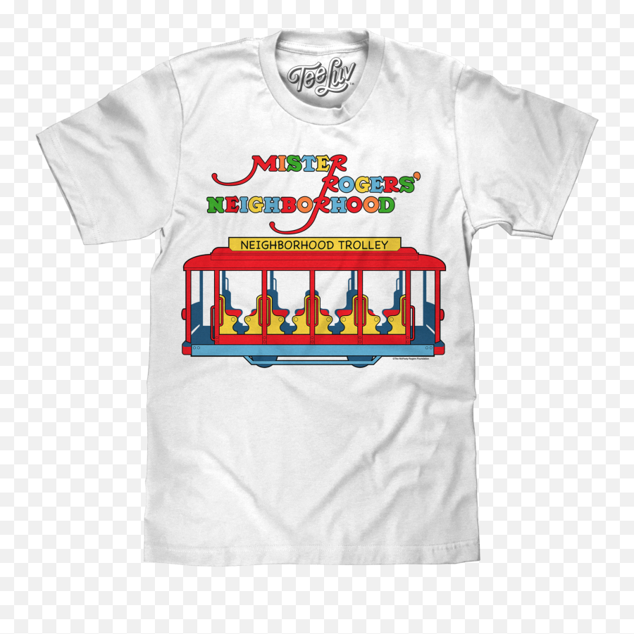 Mister Rogersu0027 Neighborhood Trolley Logo T - Shirt White Emoji,Rogers Logo