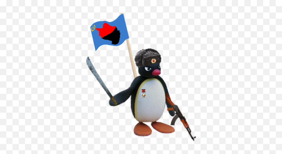 Communist Pingu Antarctique Libre Sticker By Hugo Emoji,Communist Flag Png