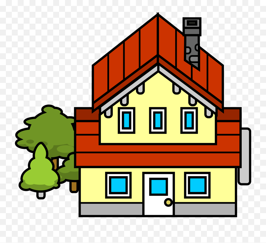 Red Roof Yellow House Clipart Free Download Transparent Emoji,House Roof Clipart