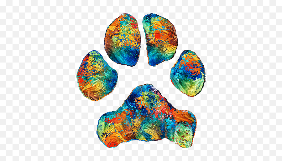 Colorful Dog Paw Print By Sharon Cummings Yoga Mat For Sale Emoji,Dog Paw Prints Png