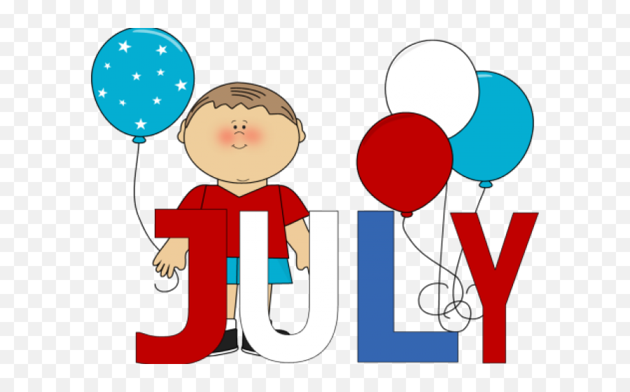 Red White And Blue July Clip Art - Red White And Blue July July Clipart Emoji,4th Of July Clipart