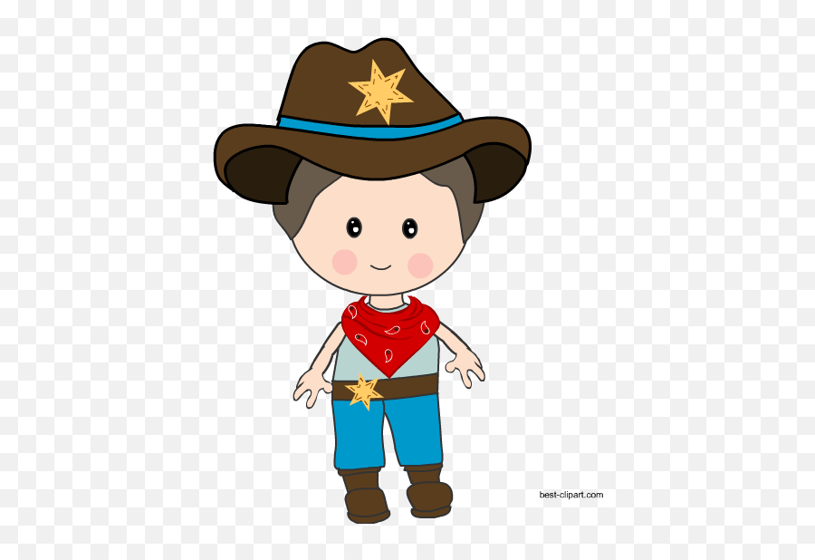 Western Cowboy Cowgirl Free Clip Art - Baby Western Cowboy Clipart Emoji,Lasso Clipart