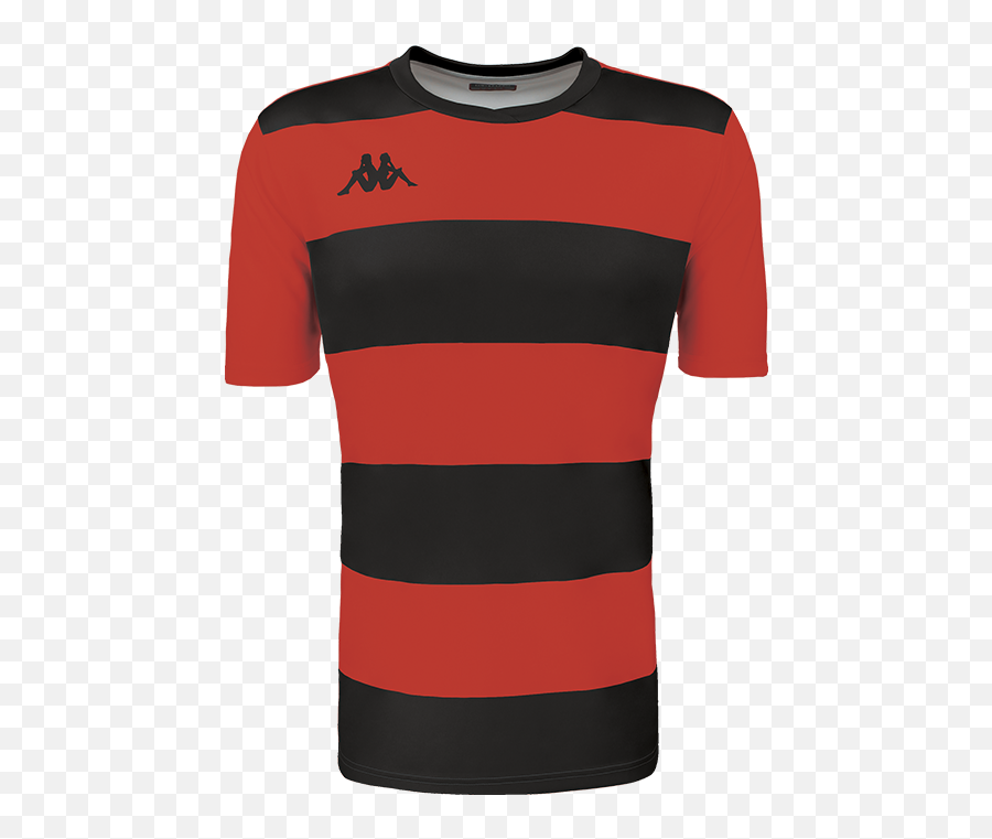 Kappa Casernhor Match Shirt Ss - Blackred Red And Black Horizontal Striped Jersey Emoji,Red Ss Logo