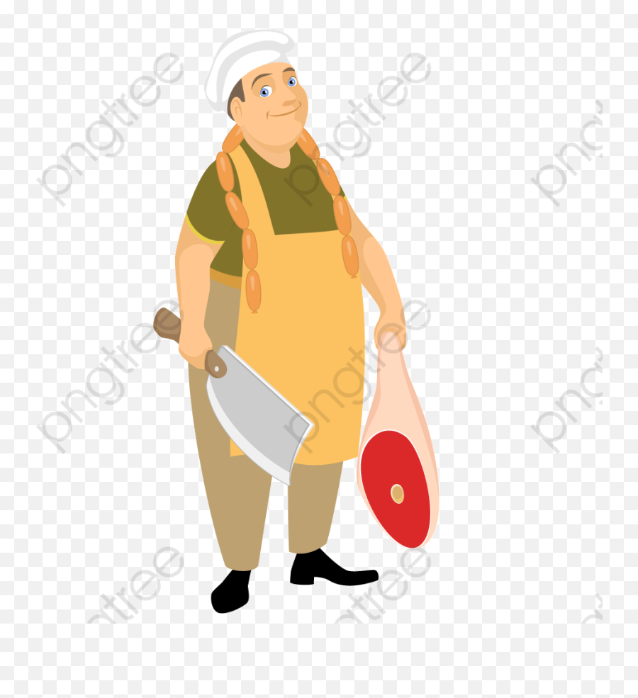Meat Hawker Peddler - Illustration Clipart Full Size Hawker Clipart Emoji,Wood Grain Clipart