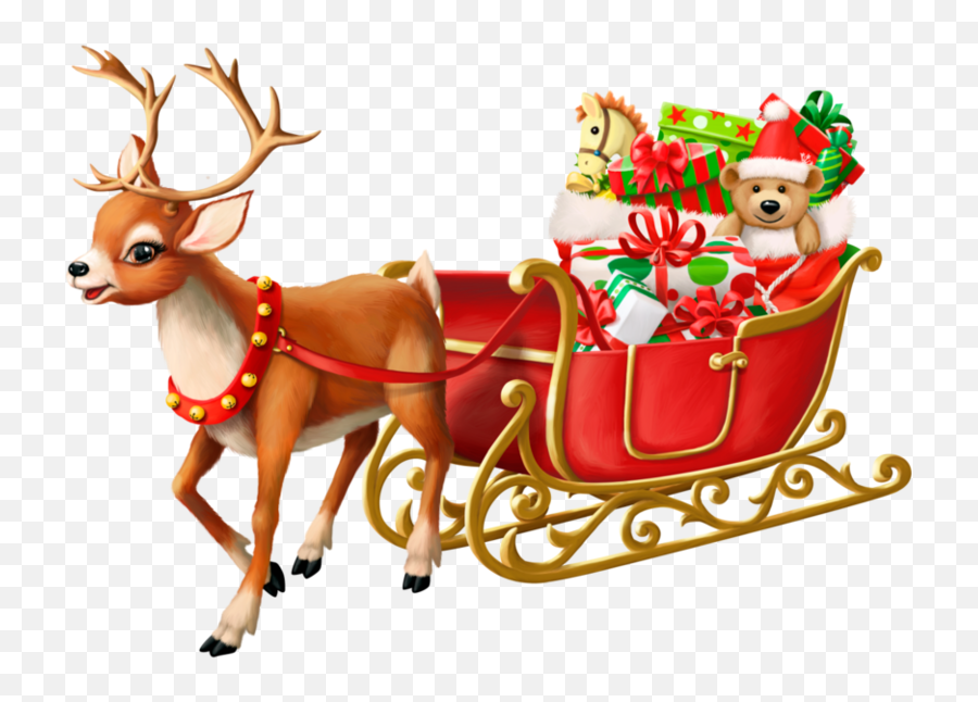 01e0522a36d46c8origpng Merry Christmas Images - Traineaux De Noel Emoji,Santa And Reindeer Clipart