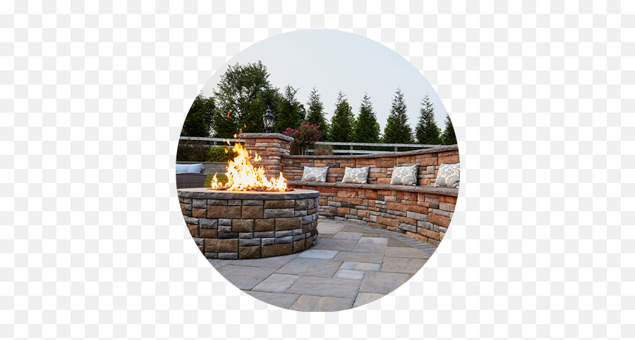 Fire Pits - Lazo Landscaping Stone Wall Emoji,Fire Pit Png