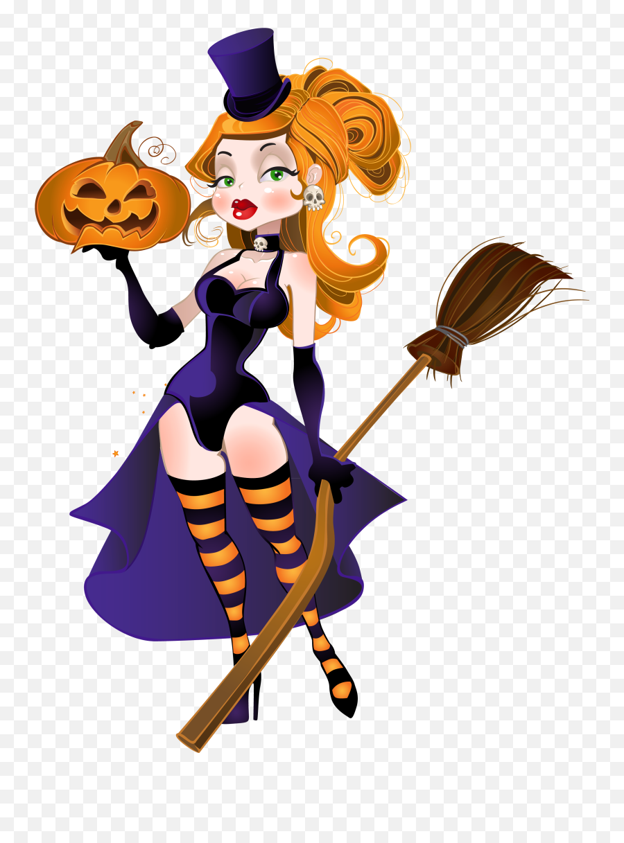 Halloween Witch Witches Modern Fantasy Art Clipart - Full Halloween Witch Cartoon Emoji,Witches Clipart