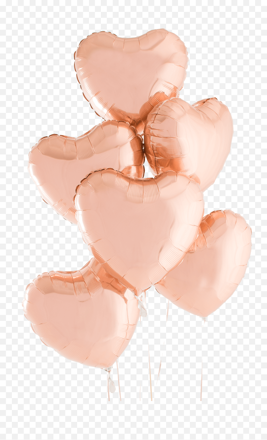 Half A Dozen Rose Gold Hearts - Balloons Rose Gold Png Emoji,Rose Gold Png