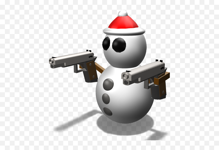 Download Hd Snowman With Guns - Handgun Transparent Png Emoji,Handgun Transparent