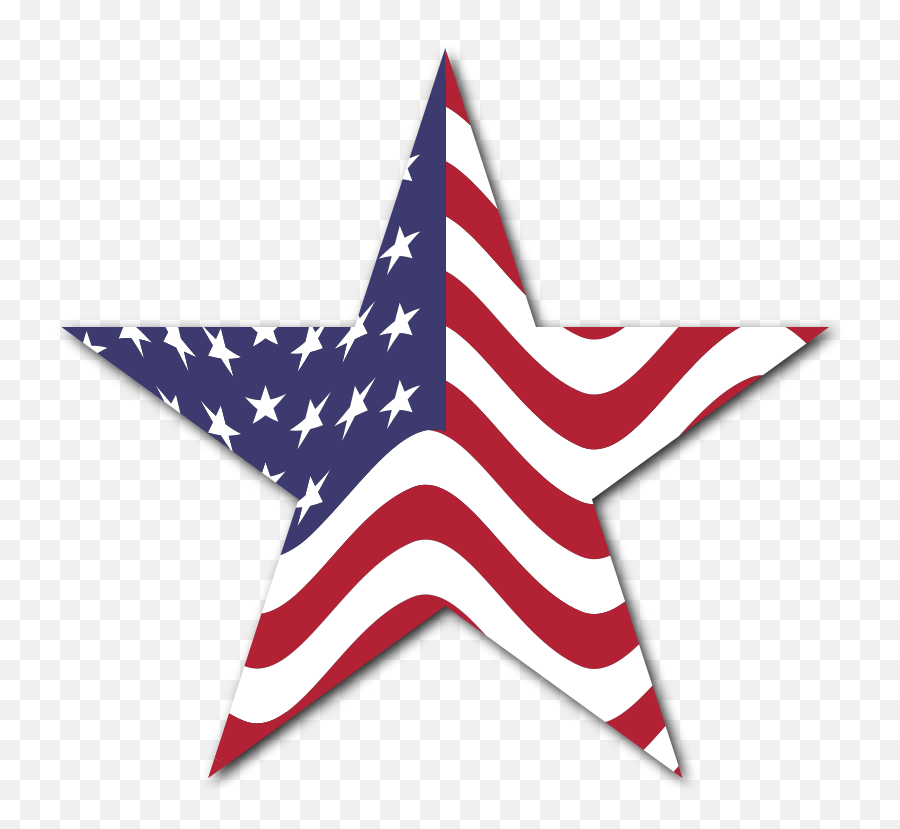 American Flag Star With Drop Shadow Rucwgk - Clipart Suggest Emoji,Canadian Flag Clipart