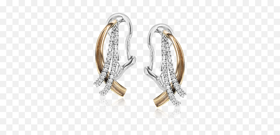 18k White U0026 Rose Gold Diamond Earrings Emoji,Diamond Earring Png