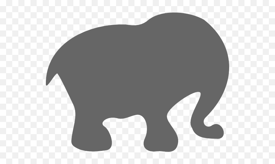 Elephant Clip Art At Clkercom - Vector Clip Art Online Elephant Silhouette Cartoon Emoji,Elephant Clipart Black And White