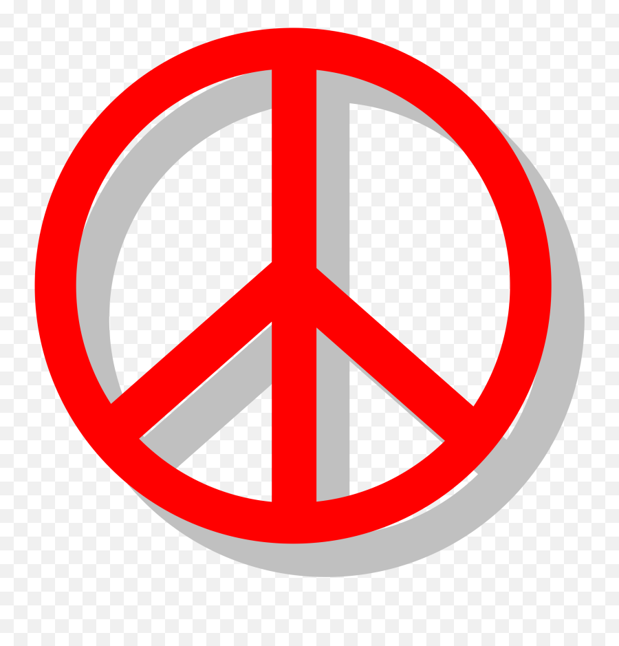 Peace Sign Clip Art Free Svg - Peace Logo Red Emoji,Peace Sign Clipart