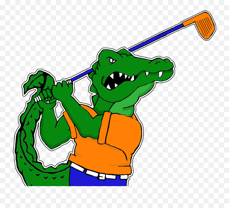 Gator Junior Golf Association Clipart - Aligator Playing Golf Clipart Emoji,Uf Gator Logo