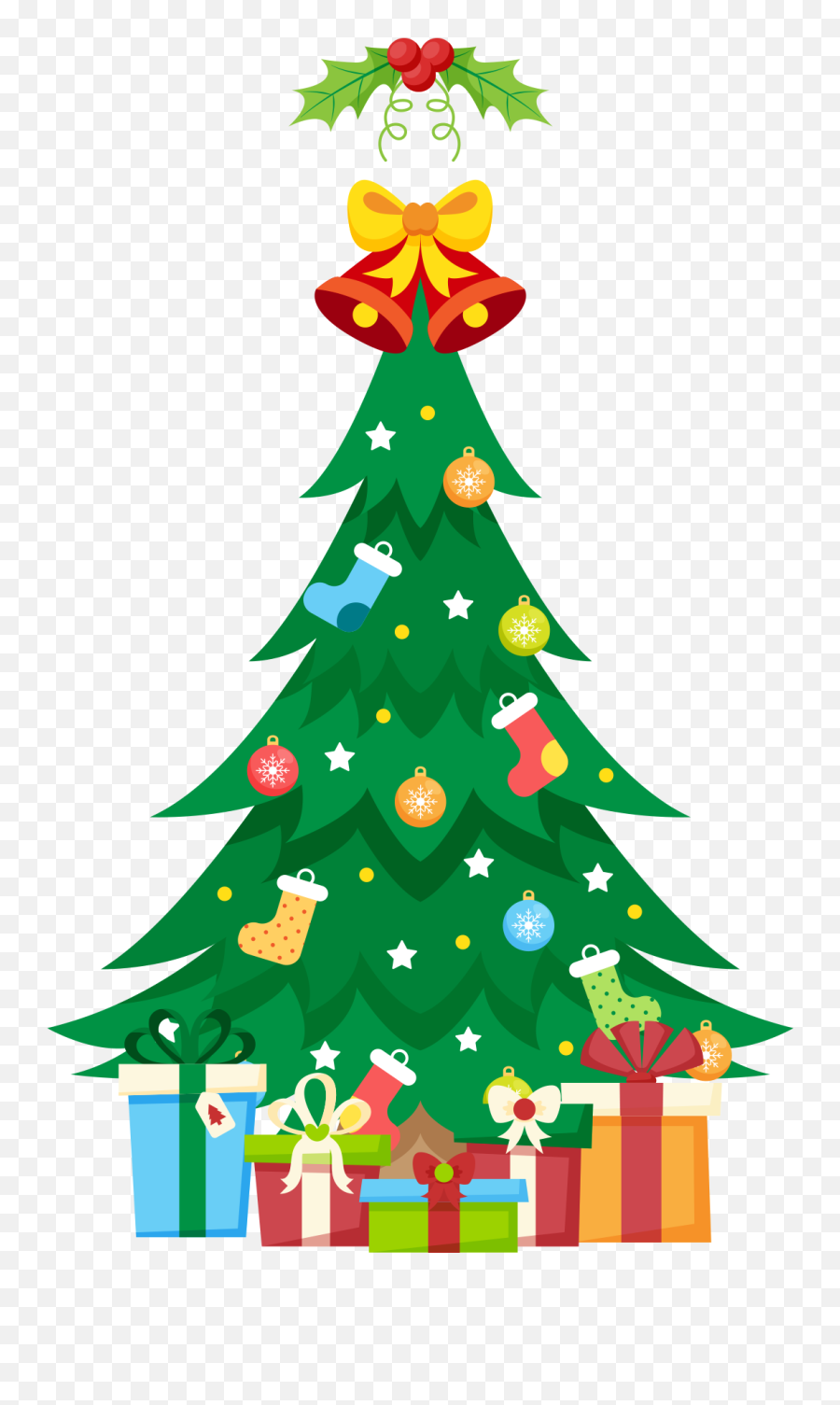 Traditional Christmas Tree With Gifts - Christmas Tree With More Gifts Clipart Emoji,Gifts Clipart