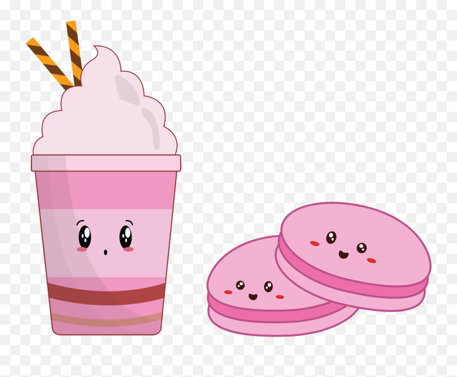 Kawaii Cute Macaron Drink Cup - Girly Emoji,Macaron Clipart