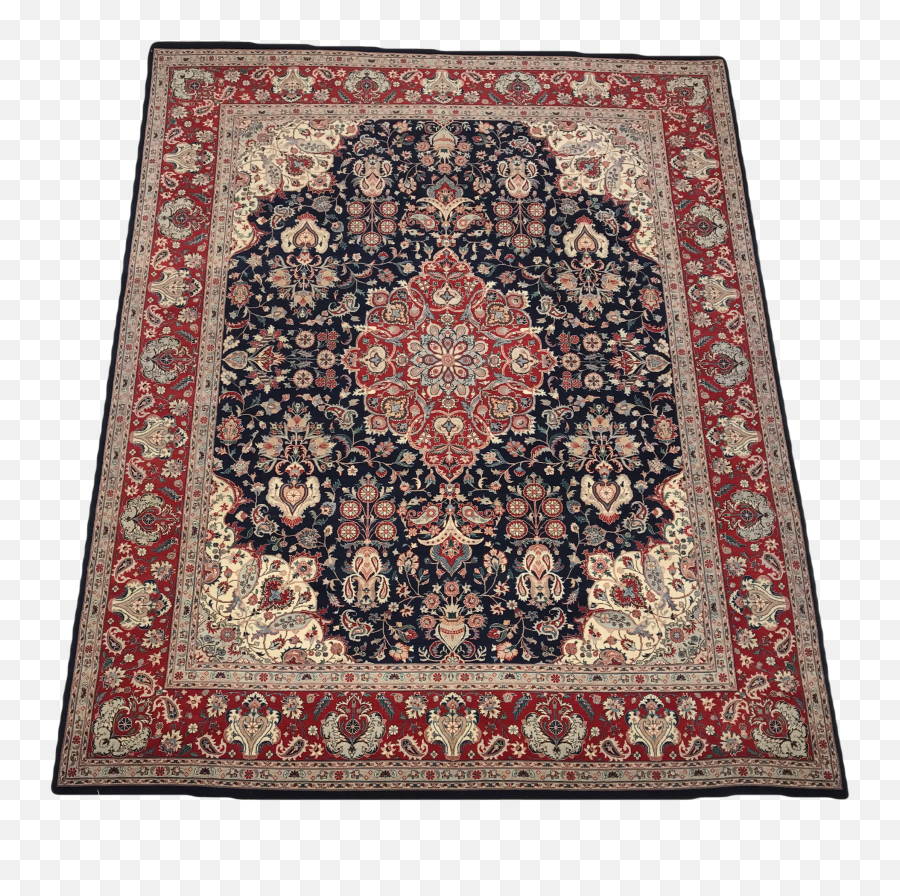 Tra2010 Size8 By 10 100wool Hand Knotted In India With Navy - Prayer Rug Emoji,Red Border Transparent