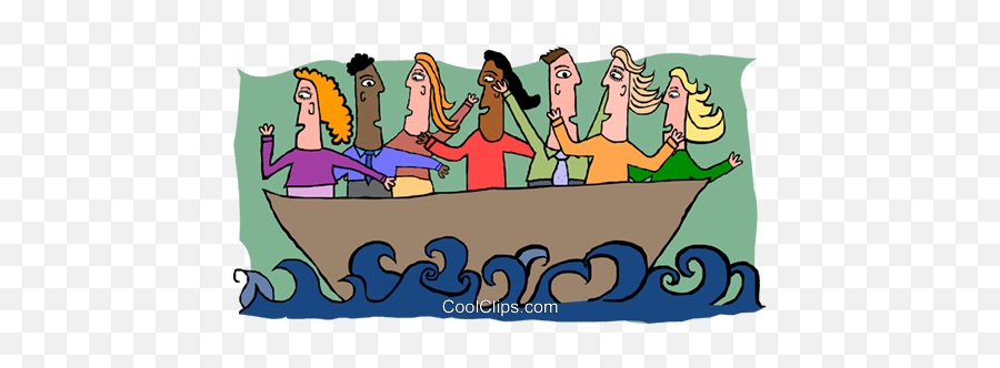 Download Hd Business People In Boat - Boat Full Of People Boat Full Of People Clipart Emoji,Crowd Of People Clipart
