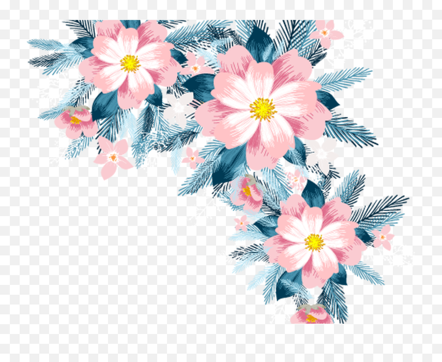 Download Floral Design Pineapple Cake - Transparent Vector Flower Png Emoji,Flowers Png