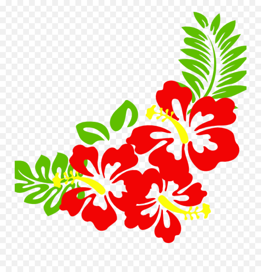 Download Hd Hawaiian Border Clip Art - Hawaiian Flowers Border Emoji,Flower Border Clipart