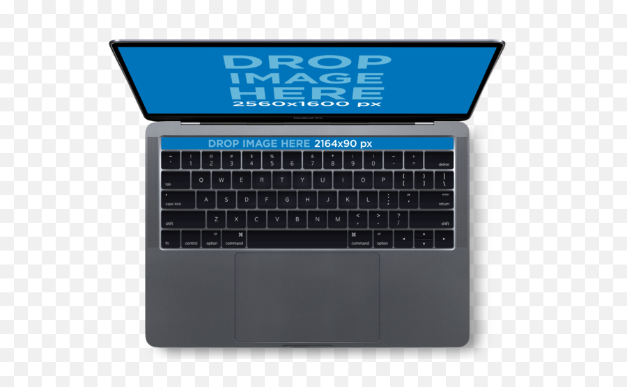 Macbook Pro With Touch Bar Mockup Over A - Macbook Pro Top Emoji,Laptop Mockup Png