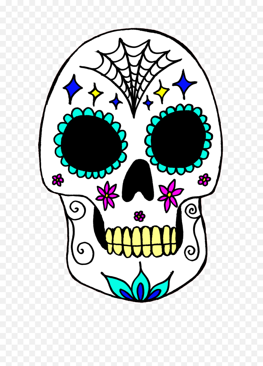 Calavera Skull Day Of The Dead Art Costume - Sugar Skulls Background Sugar Skull Png Transparent Emoji,Sugar Skull Clipart