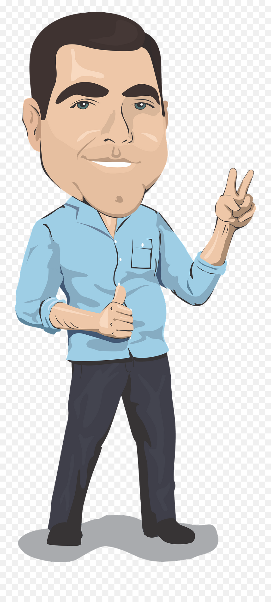 Man Showing Peace Sign Clipart - Dessin Homme Png Emoji,Peace Sign Clipart
