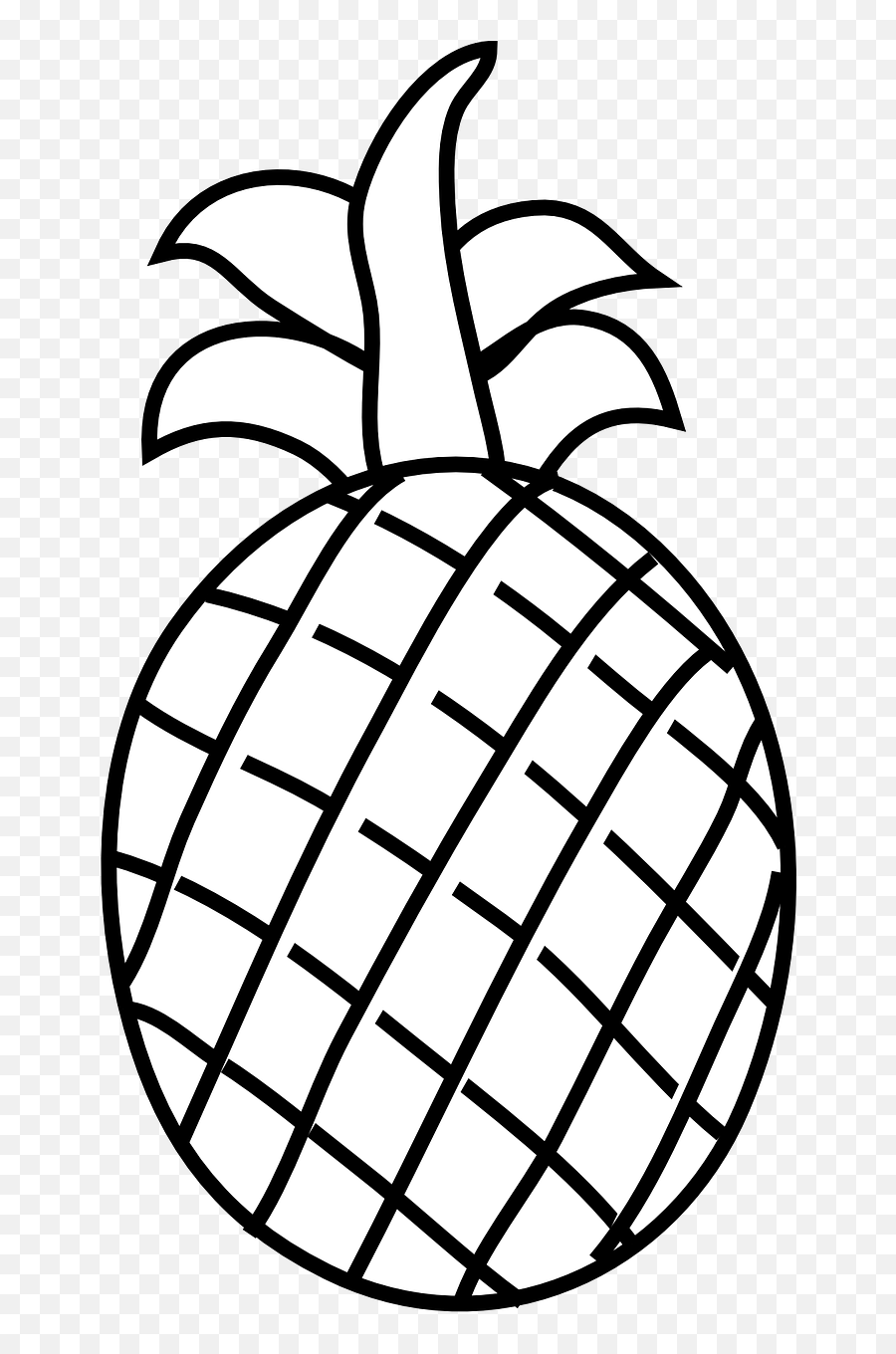 Download Hd Pineapple Fruit Food - Outline Fruits Clipart Black And White Emoji,Fruits Clipart