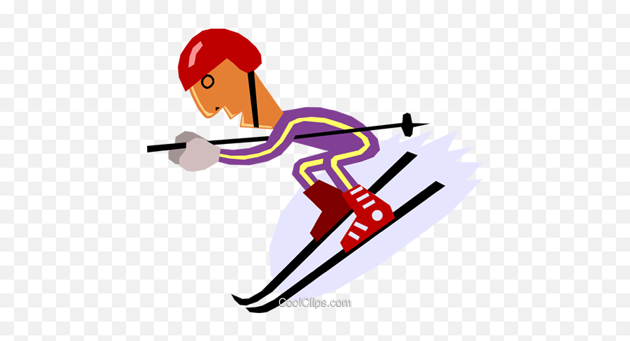 Downhill Skier Royalty Free Vector Clip Art Illustration - Ski Boot Emoji,Skiing Clipart