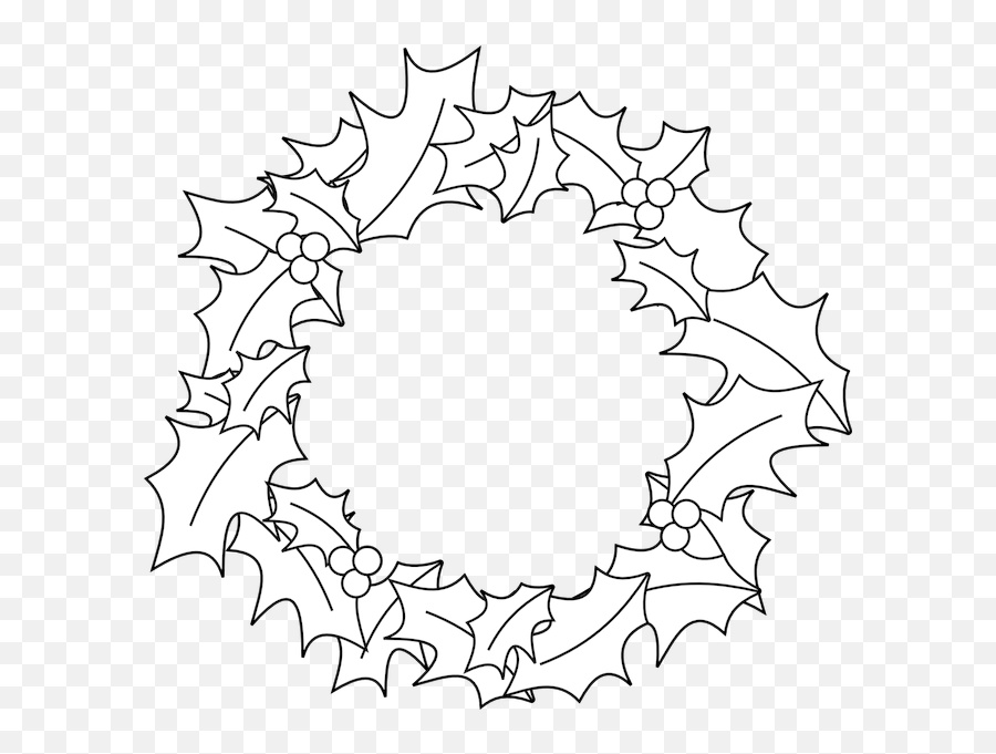 Wreath Clipart Library Library - Black And White Christmas Wreath Png Emoji,Wreath Clipart