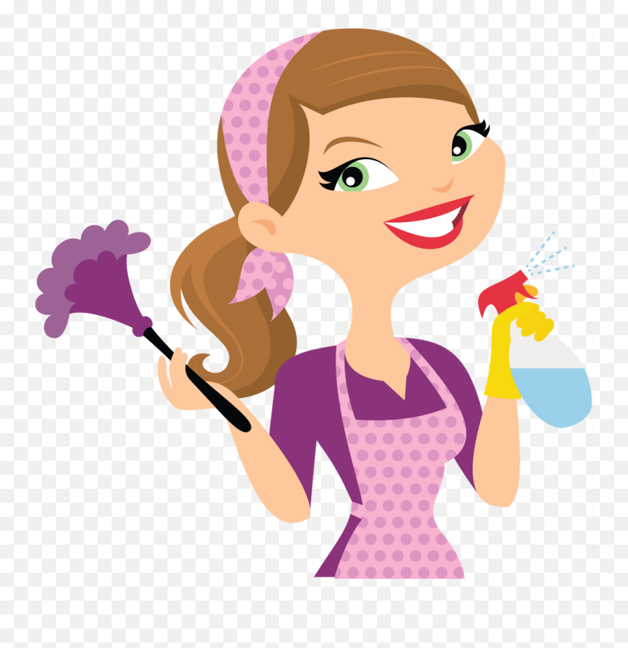 Cleaning Lady Cartoon Clipart - Full Size Clipart 3351617 House Cleaning Emoji,Cleaning Clipart