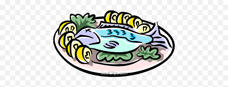 Baked Fish With Lemons Royalty Free Vector Clip Art Emoji,Lemons Clipart
