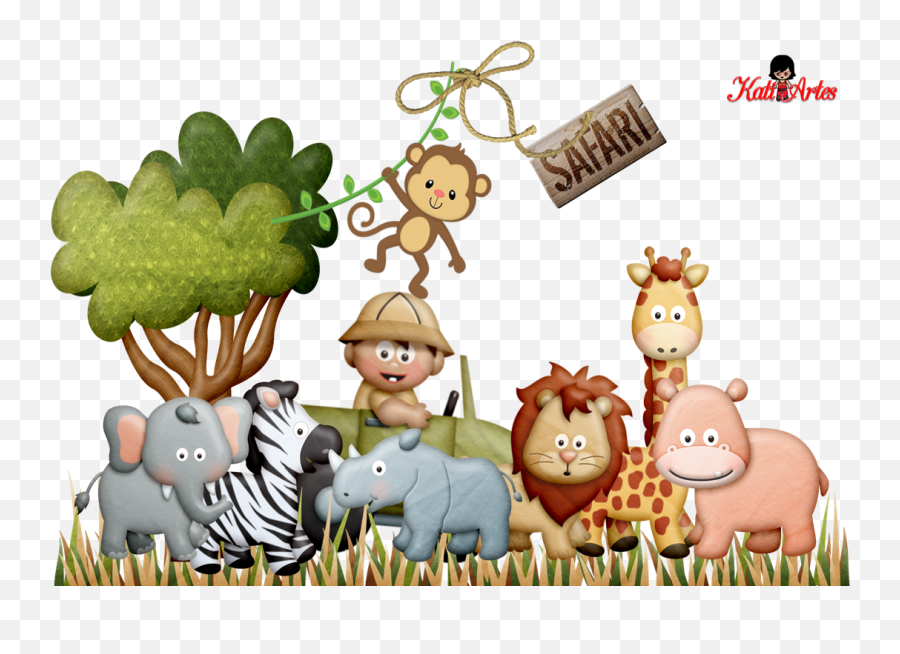 Jungle Clipart Cute Clipart Fiesta - Alfabeto Animal Safari Png Emoji,Jungle Clipart