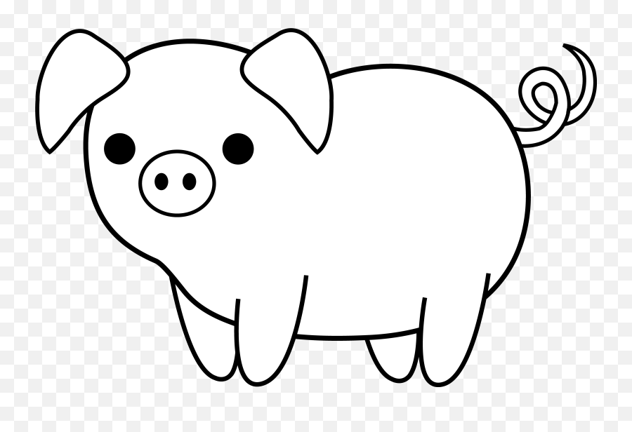 Pig Crafts - Black And White Pig Clip Art Emoji,Pig Clipart