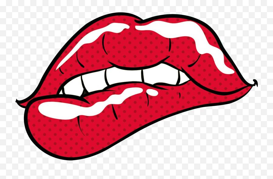 Comic Lips Png Image Free Download - Pop Art Transparent Lips Emoji,Lips Png