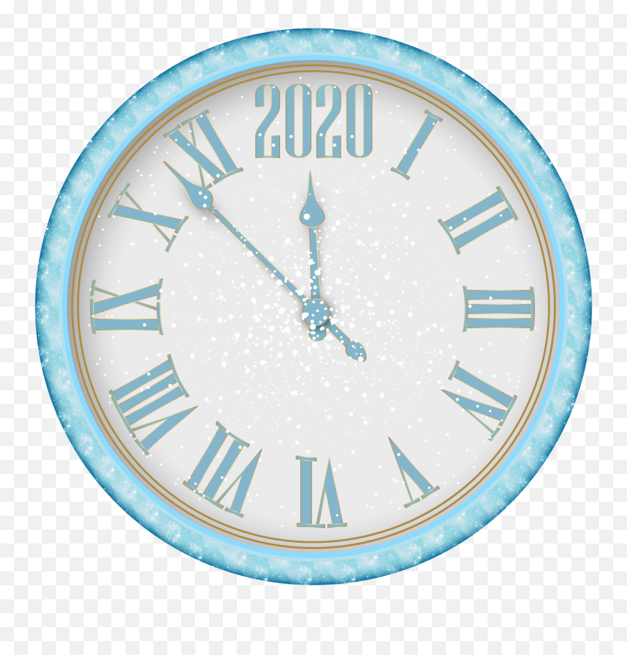 2019 New Year Snowy Clock Png Clip Art Countdown Clock - Roman Numeral Clock Emoji,Happy New Year 2019 Png