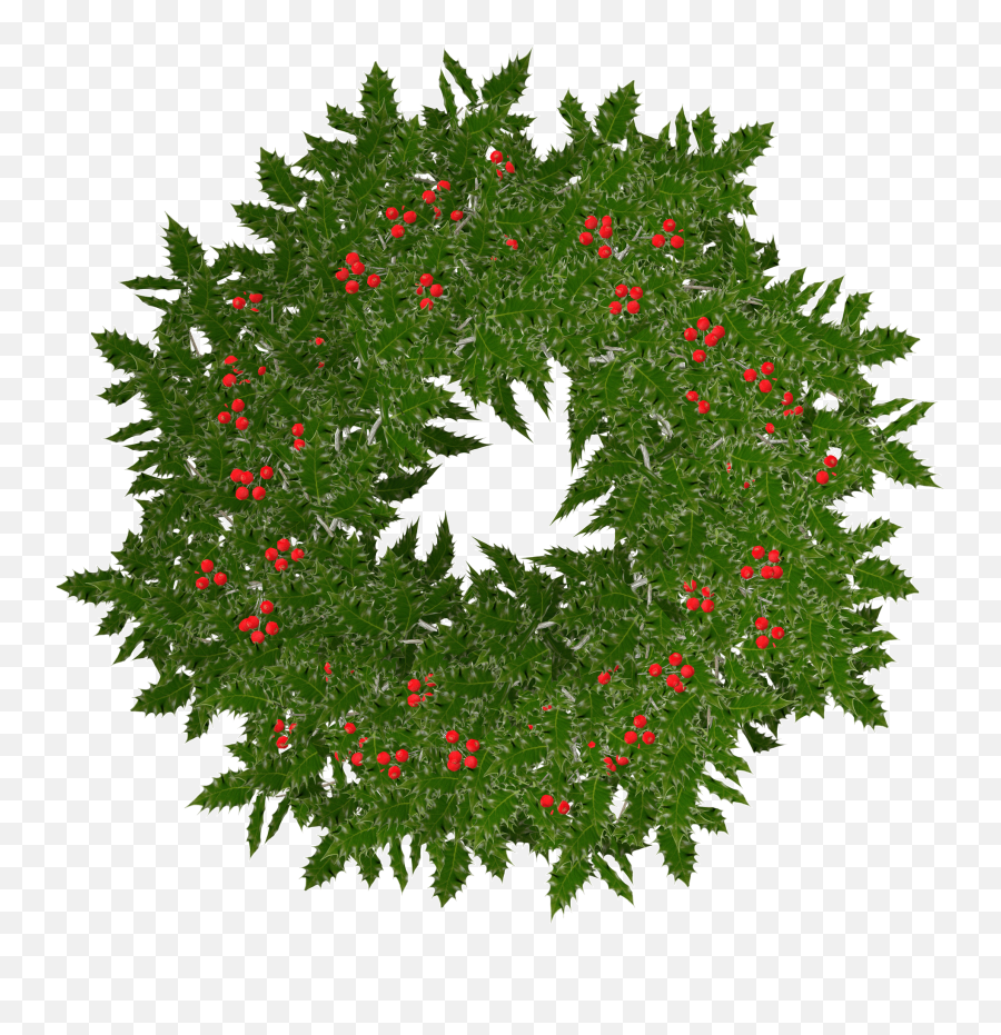 Christmas Holly Wreath Clipart - For Holiday Emoji,Wreath Clipart