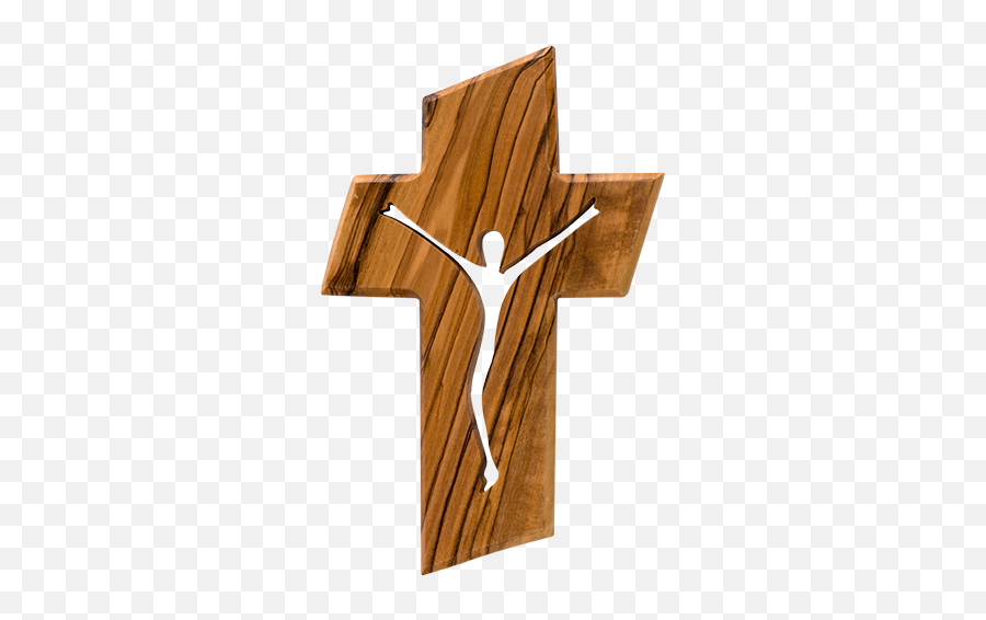 Olive Wood Hanging Wall Cross Jesus - Christian Cross Emoji,Wooden Cross Png