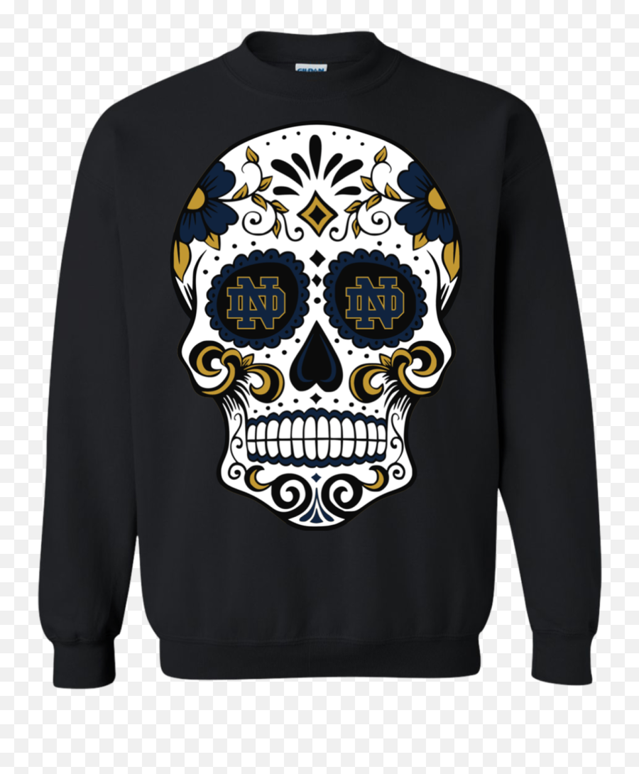 Super Notre Dame Fighting Irish Sugar Skull T - Shirt Sweatshirt Boston Red Sox Sugar Skull Emoji,Sugar Skull Png