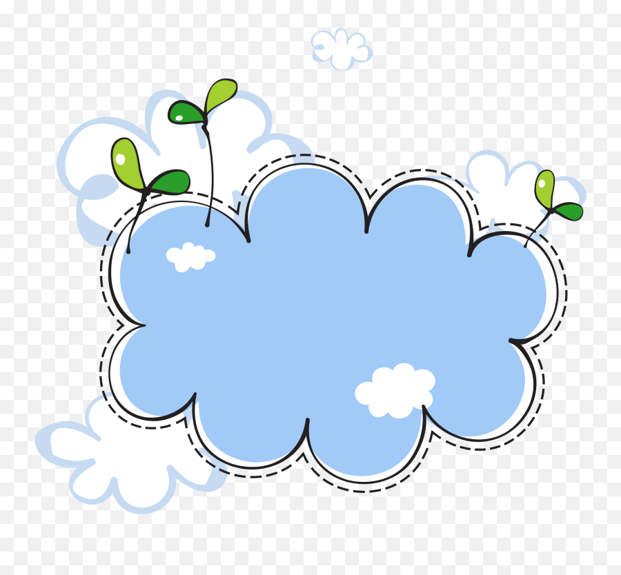 Download Clouds Euclidean Vector Seedlings Border Cloud - Clouds Illustration Png Emoji,Cloud Clipart Transparent Background