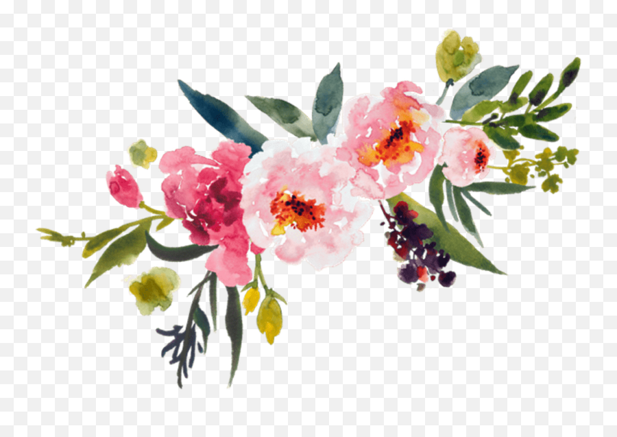 Painting Flower Bouquet Clip Art Leaves - Clear Background Watercolor Flower Transparent Emoji,Flower Transparent