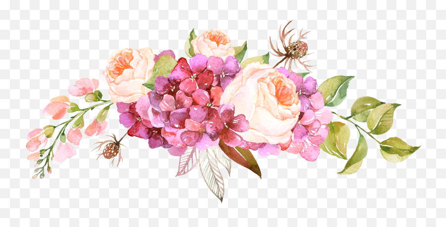 Flowers Transparent Background Png - Watercolor Vector Flower Png Emoji,Flowers Transparent Background