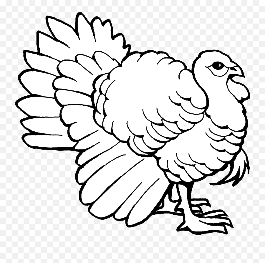 Turkey Outline - Colouring Pages Of Turkey Emoji,Turkey Clipart Black And White