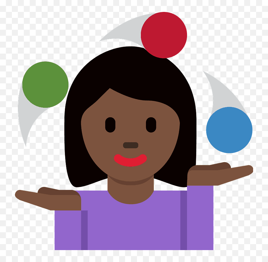 U200d Woman Juggling Emoji With Dark Skin Tone Meaning,Juggling Clipart