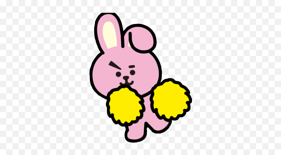 Download Pink Bts Sticker Yellow Line - Bt21 Cooky White Background Emoji,Friends Png