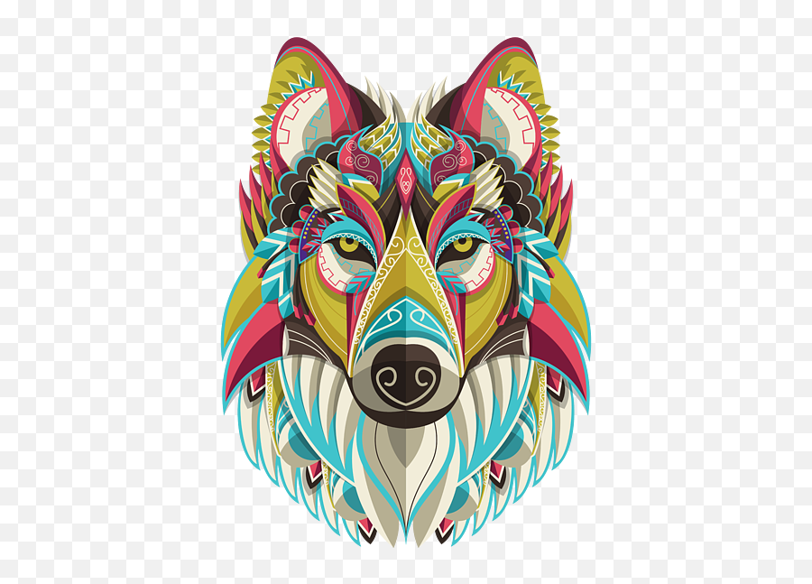 Spirit Wolf Dog Colorful Mandala Portable Battery Charger Emoji,Running Dog Clipart